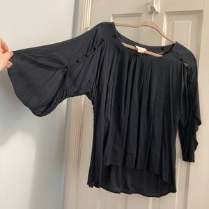 Anthropologie Maeve Blouse 3/4 Sleeve, Black